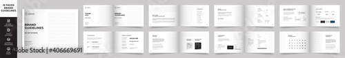 Landscape Brand Manual Template, Simple style and modern layout Brand Style , Brand Book, Brand Identity, Brand Guideline, Guide Book