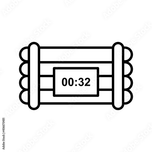 Unique Time Bomb Vector Line Icon
