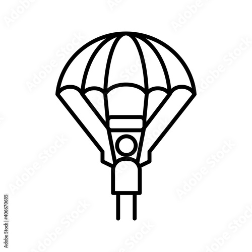 Unique Parachuter Vector Line Icon