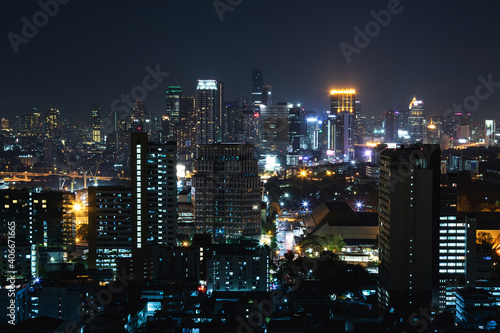 Wallpaper Mural Modern Bangkok city at night Torontodigital.ca