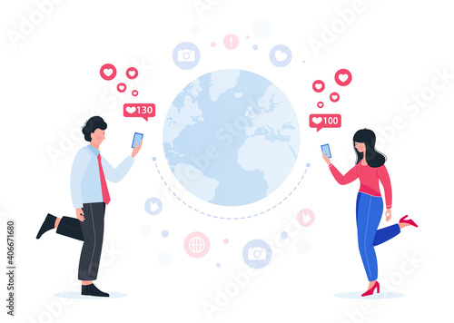 Social media popularity. Follow us on social media, subscriber counting concept. Followers concept illustration.