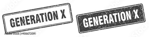 generation x stamp set. generation x square grunge sign