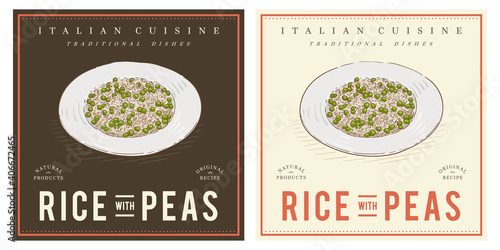 Rice with Peas garnish plate