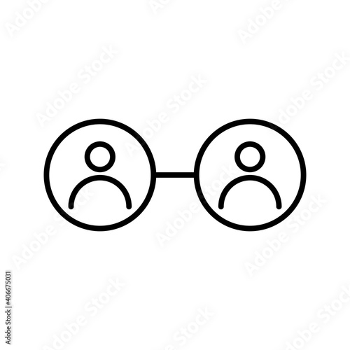 Unique Social Circle Line Vector Icon