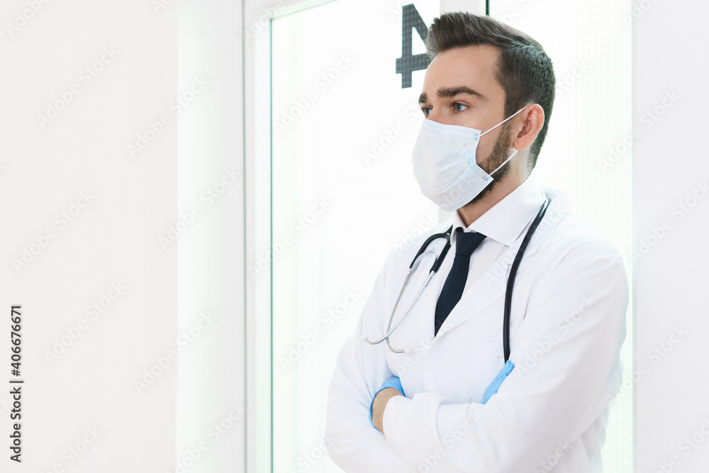 Young and confident doctor in the hospital Young and confident doctor in the hospital