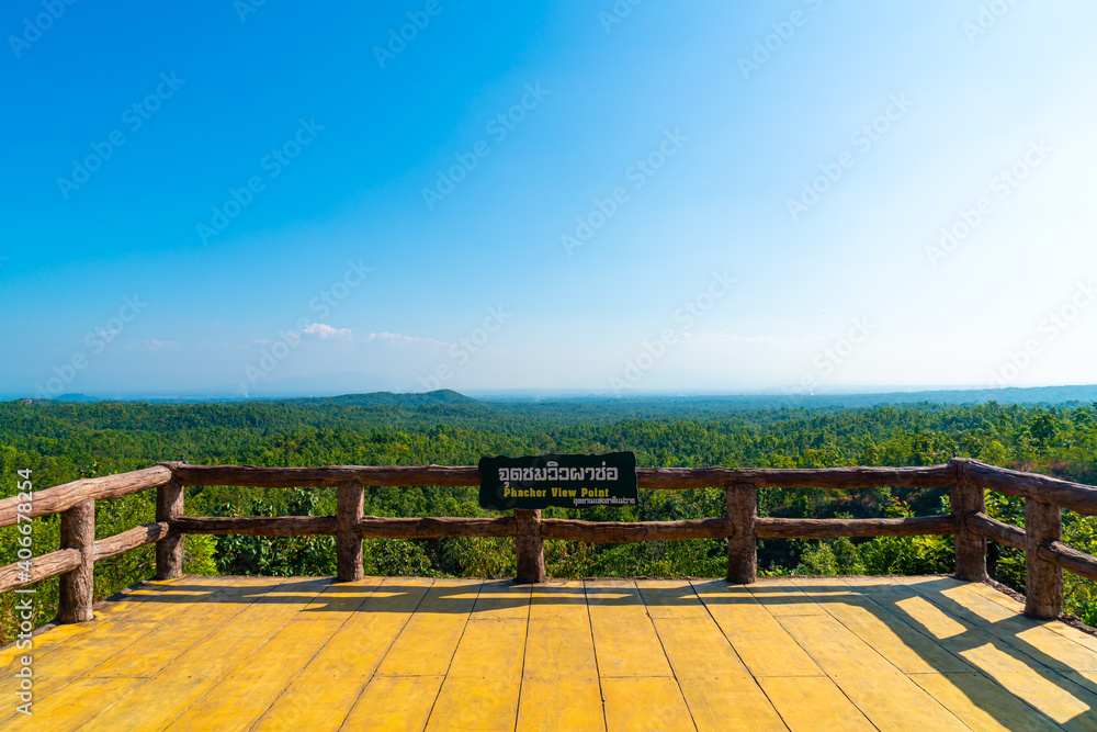Obraz premium Pha Chor view point in Mae Wang National Park, Chiang Mai, Thailand