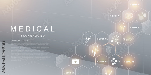 Medical treatment in innovation concept abstract  technology communication vector background
