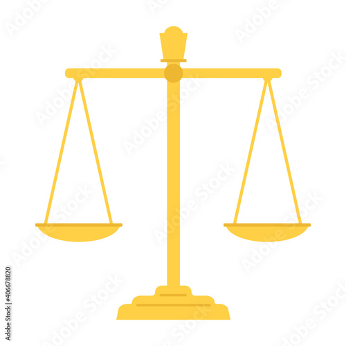 Scales of justice simple flat figure.