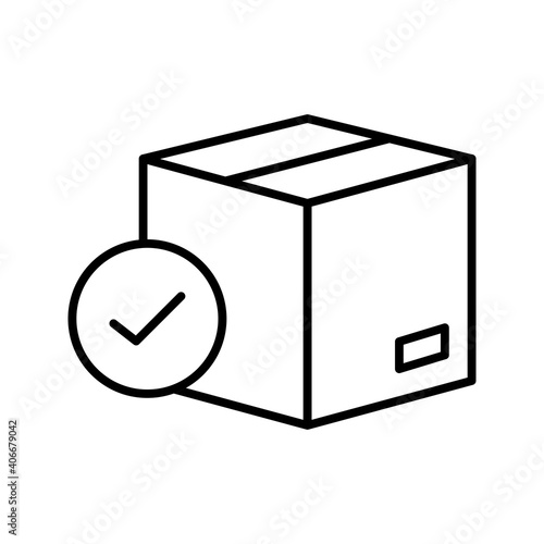 Unique Package Delivered Vector Line Icon photo