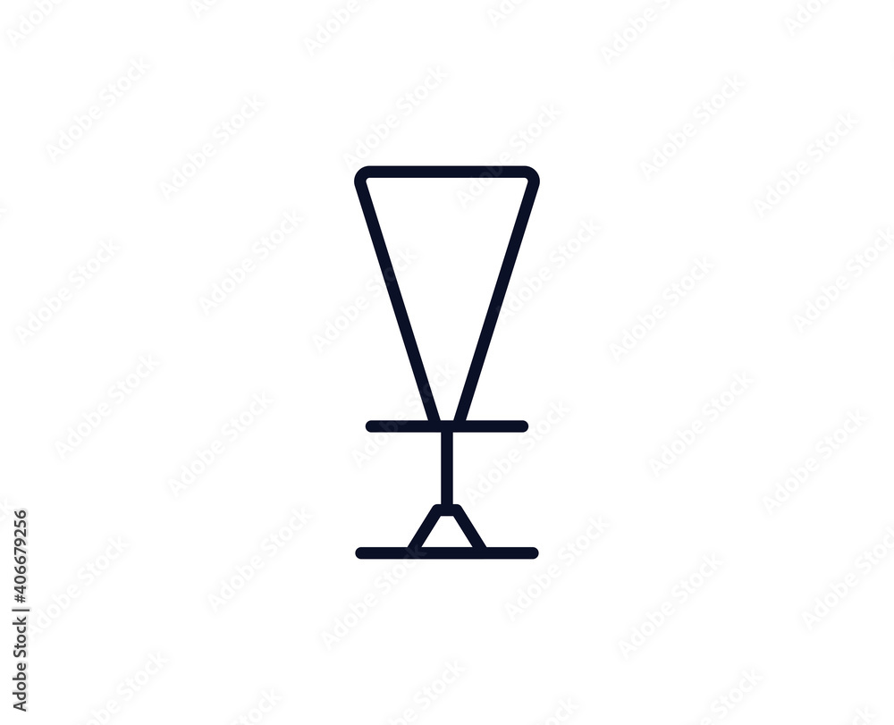 Bar chair icon. Bar black line sign. Premium quality graphic design pictogram. Outline symbol icon for web design, website and mobile app on white background. Monochrome icon of bar chair Bar chair icon. Bar black line sign. Premium quality graphic design pictogram. Outline symbol icon for web design, website and mobile app on white background. Monochrome icon of bar chair
