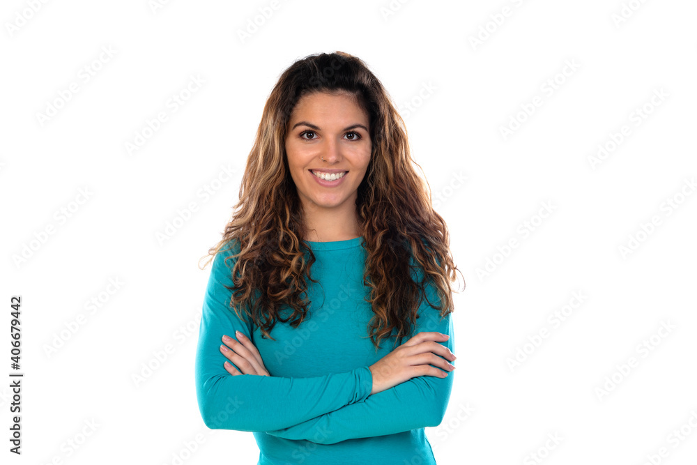 Casual woman with wavy and long hair Casual woman with wavy and long hair