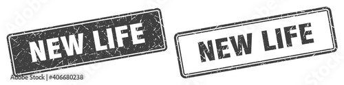 new life stamp set. new life square grunge sign