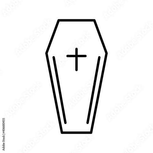 Unique Coffin Line Vector Icon