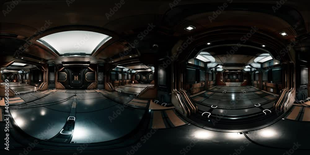 vr360 view of spaceship interior vr360 view of spaceship interior