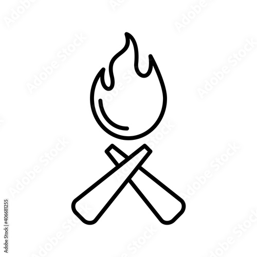 Unique Fire Line Vector Icon