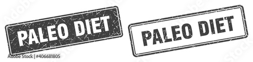 paleo diet stamp set. paleo diet square grunge sign