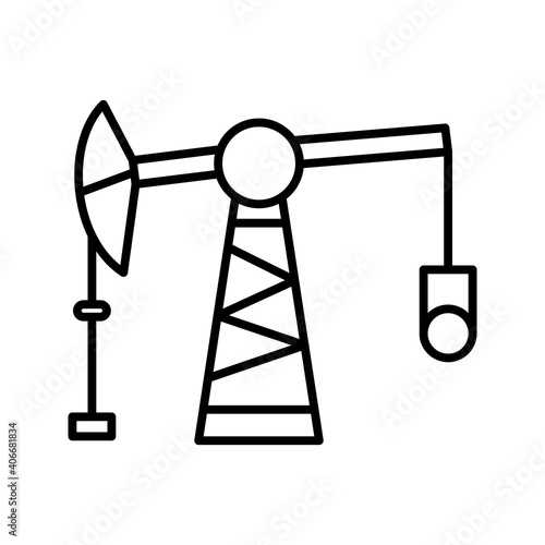 Unique Pumpjack Line Vector Icon