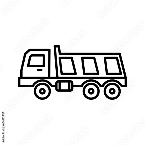Unique Tipper Line Vector Icon