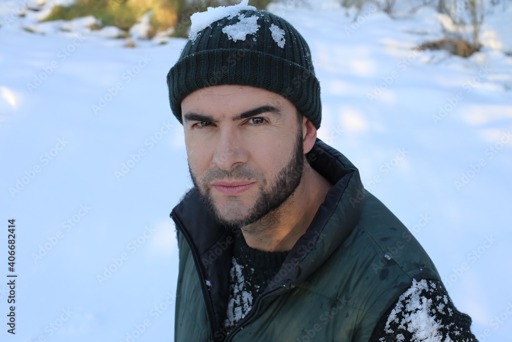 Man in the cold weather Man in the cold weather