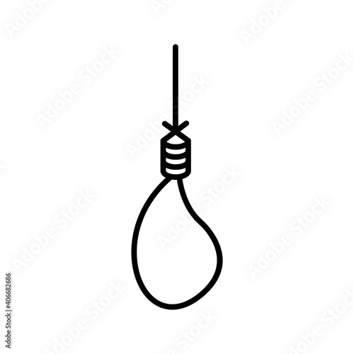Unique Noose Line Vector Icon