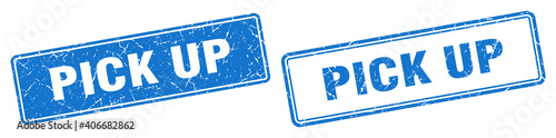pick up stamp set. pick up square grunge sign