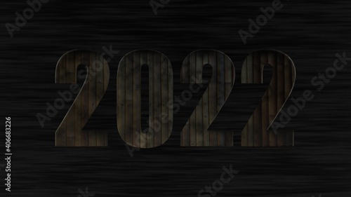 3d rendering of happy New Year 2022 design