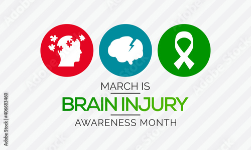 Vector illustration on the theme of Traumatic Brain Injury (TBI) awareness month. it is a disruption in the normal function of the brain that can be caused by a blow, bump or jolt to the head.