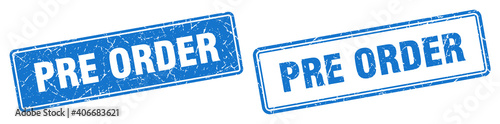 pre order stamp set. pre order square grunge sign