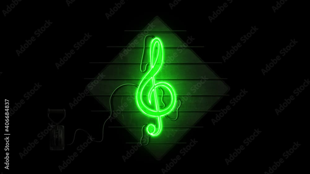loop video,neon music note an a metal panel wall,light color change,music concept animation footage,signboard for disco and night clubs,3d melody sign with electric wires for illumination loop video,neon music note an a metal panel wall,light color change,music concept animation footage,signboard for disco and night clubs,3d melody sign with electric wires for illumination