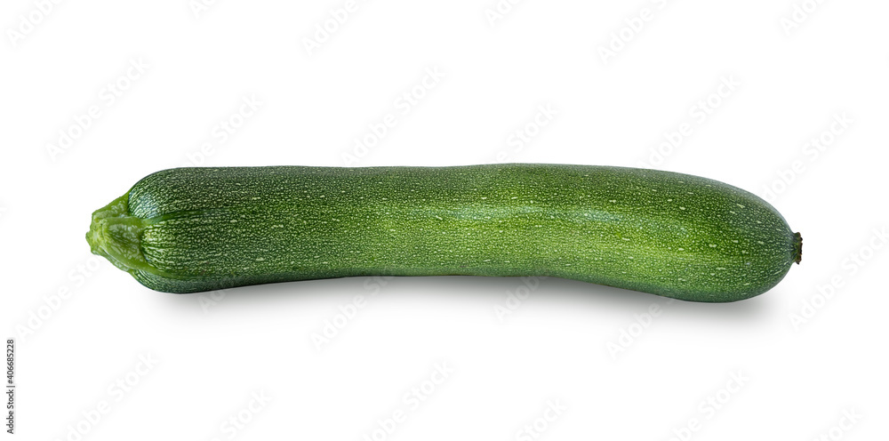 Closeup Zucchini Over White Background Closeup Zucchini Over White Background