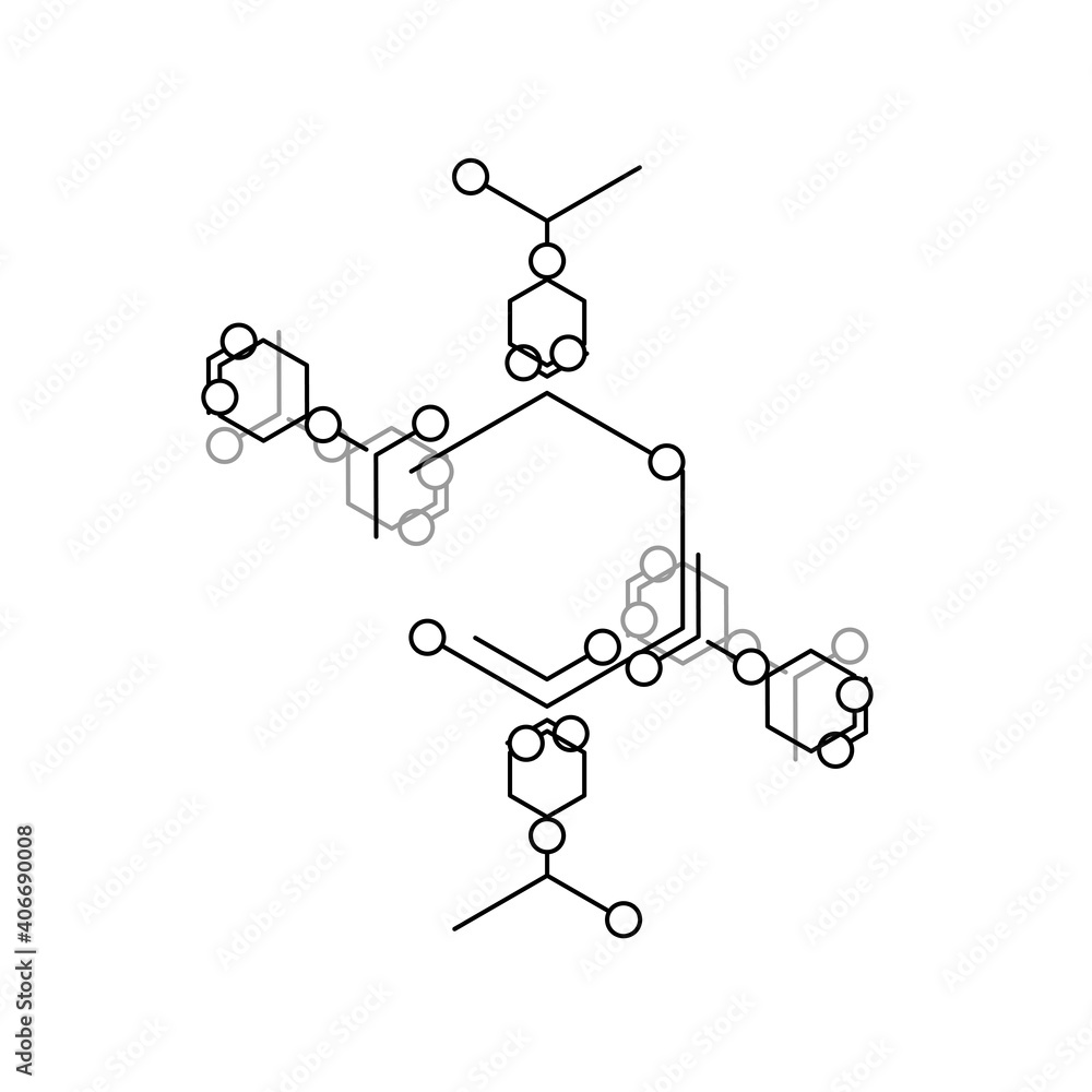 Vector abstract illustration. Blue background. Molecular structure Vector abstract illustration. Blue background. Molecular structure