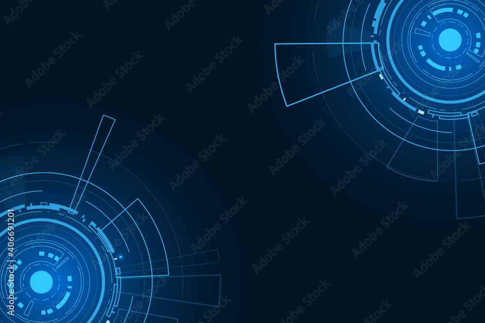 Obraz premium Sci fi futuristic user interface, HUD, Technology abstract background , Vector illustration.