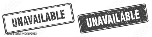 unavailable stamp set. unavailable square grunge sign