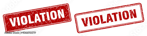 violation stamp set. violation square grunge sign