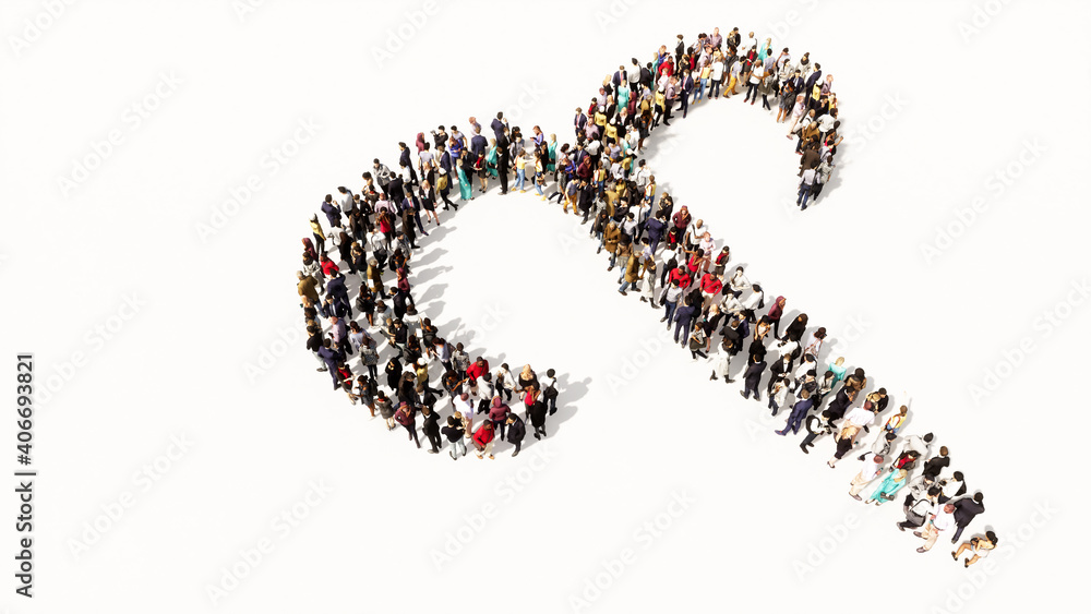 Concept or conceptual large gathering of people forming an aries zodiac sign on white background. A 3d illustration symbol for esoteric, the mystic, the power of prediction of astrology Concept or conceptual large gathering of people forming an aries zodiac sign on white background. A 3d illustration symbol for esoteric, the mystic, the power of prediction of astrology