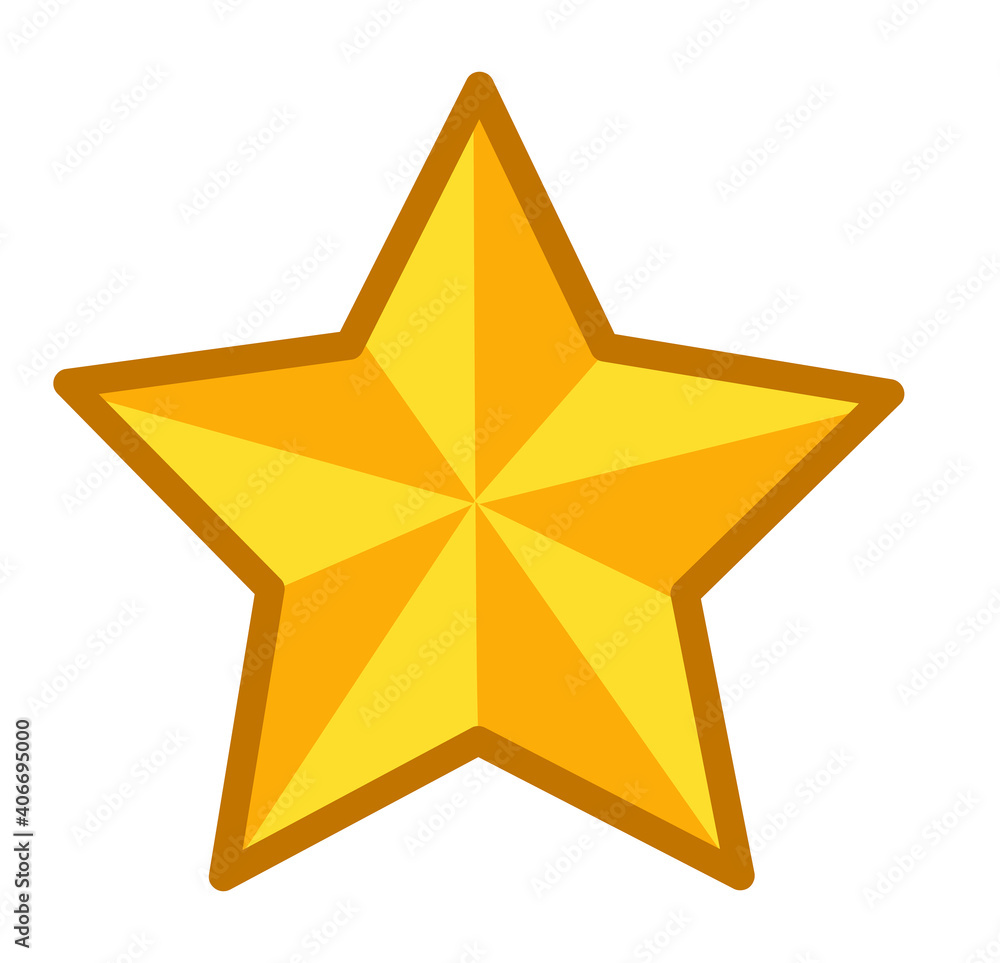 Obraz premium golden star icon isolated on white background stock illustration