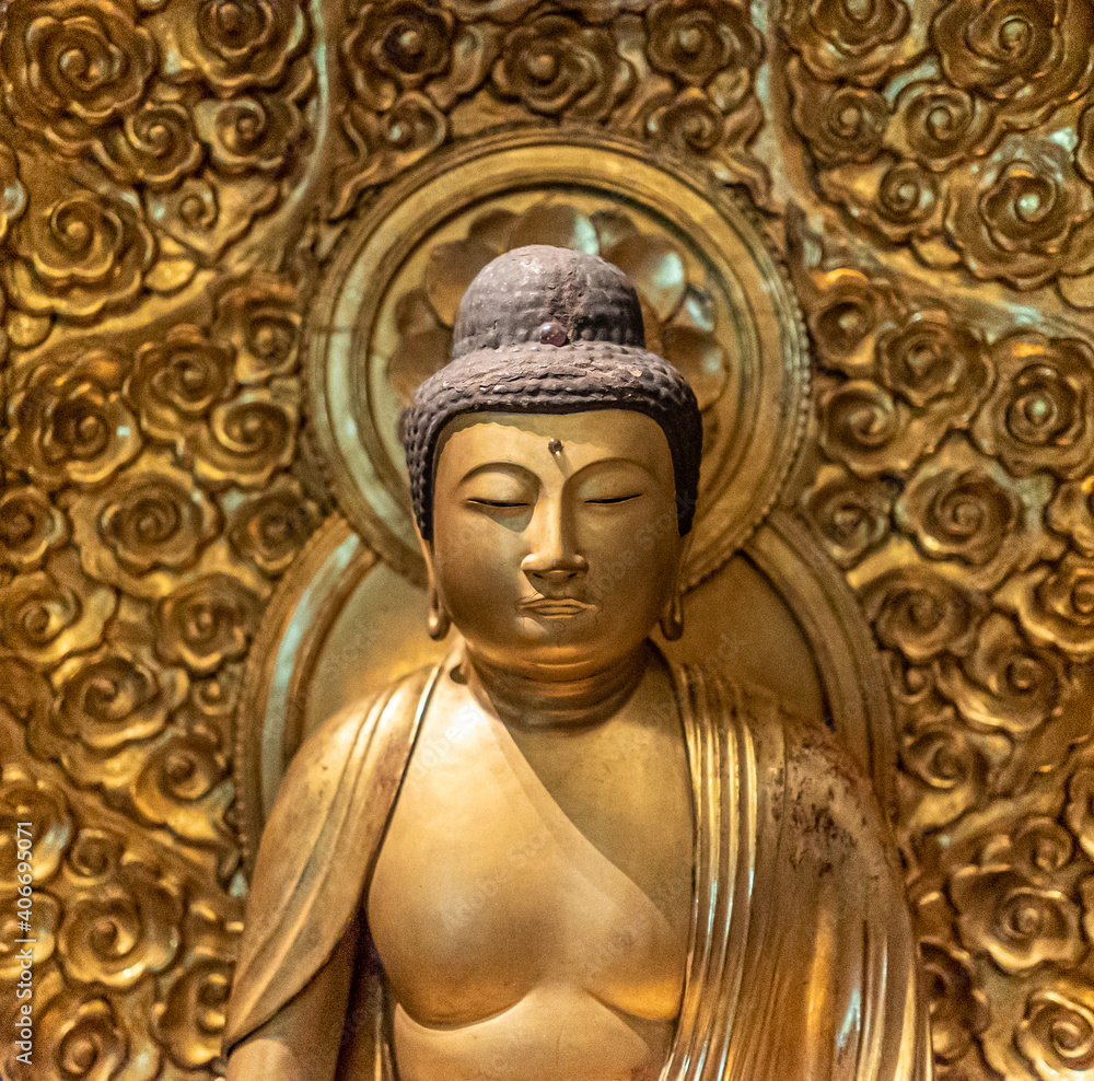Golden Buddha sculpture 