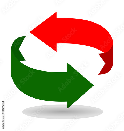 Green and Red Arrow illustration