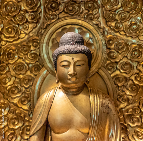 Golden Buddha sculpture 