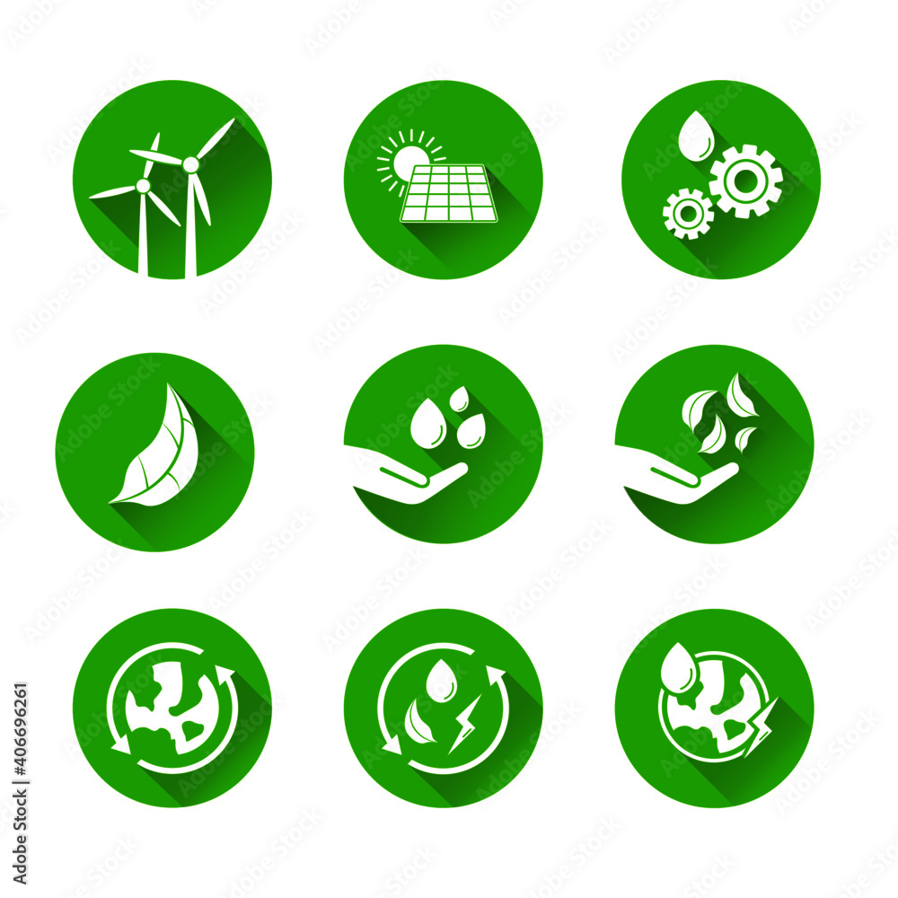 Sustainability icon set Sustainability icon set