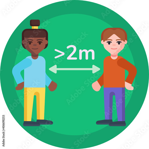 Simple social distancing icon, can be used as illustration for ncov coronavirus / covid 19