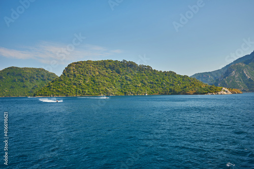 Ship leaving the bay in Marmaris © Ryzhkov Oleksandr