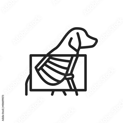 X-ray screening black line icon. Isolated vector element. Outline pictogram for web page, mobile app, promo.