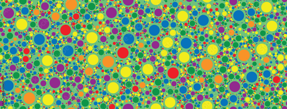 Seamless pattern rainbow colored confetti scattered. Confetti dots vector illustration.