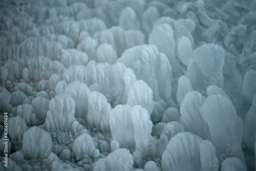Ice texture, natural ice cave. Cold aesthetics.