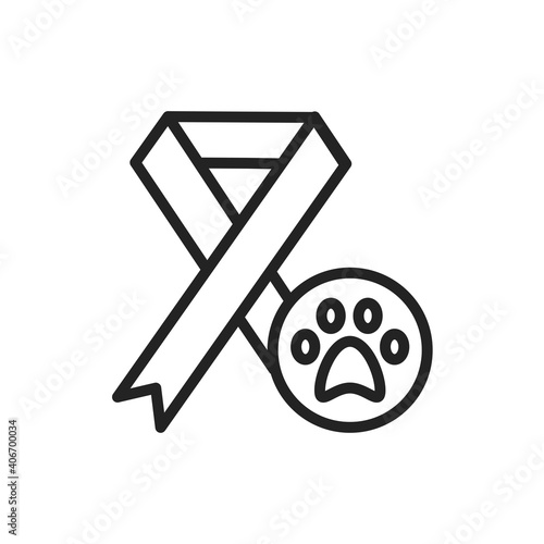 Veterinary oncology black line icon. Isolated vector element. Outline pictogram for web page, mobile app, promo.