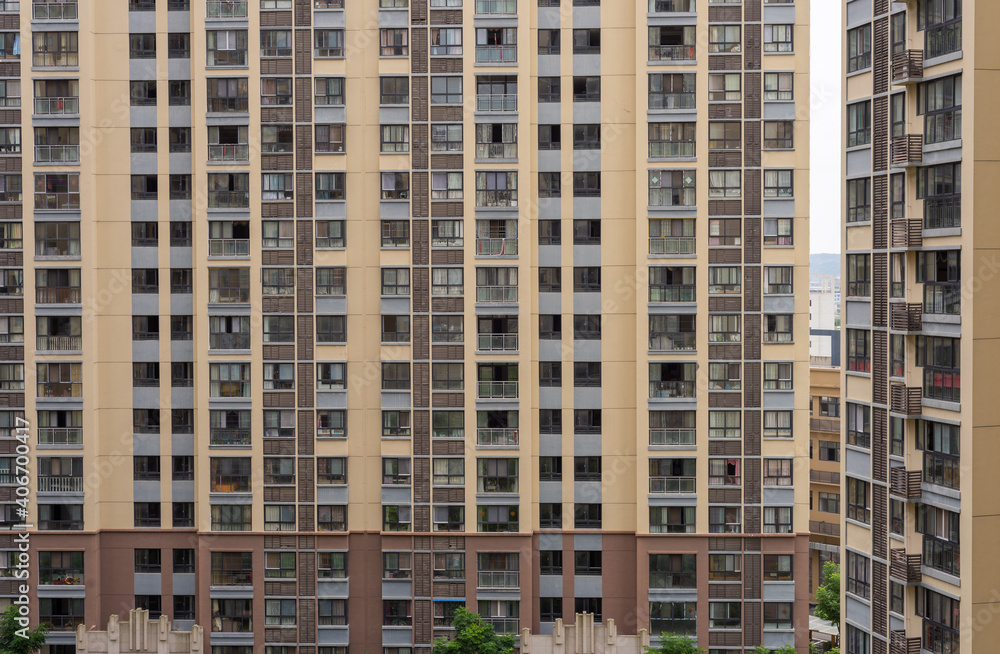 Modern tall buildings and lots of Windows