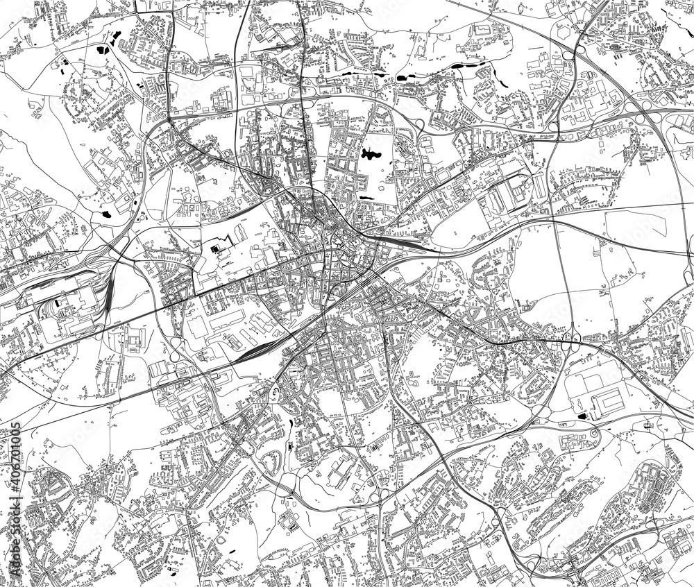 Fototapeta premium map of the city of Bochum, Arnsberg, Germany