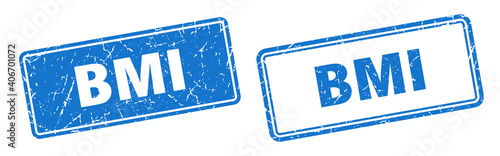 bmi stamp set. bmi square grunge sign
