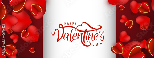 Abstract Happy valentine's day banner design